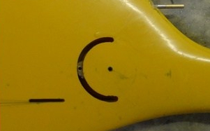 Une dérive de Troll équipée d'une sonde pitot pour les mesures.